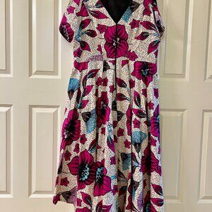 💜 Ray Darten African Print High-Low Dress – Size 2X | Worn Once